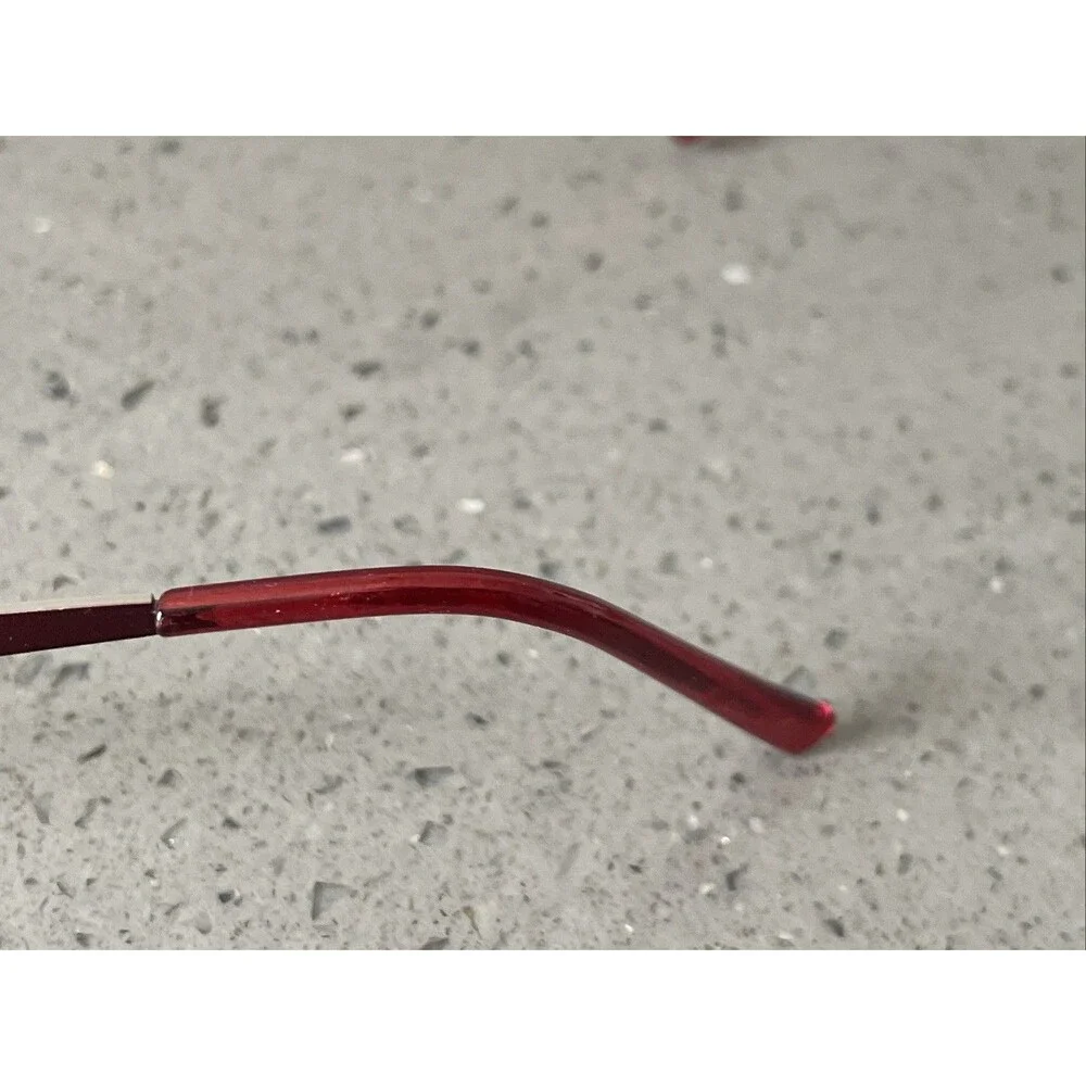 Caravaggio Half Rim Eyeglasses Frames ONLY 48-18-135 Red Metal BUR HE02